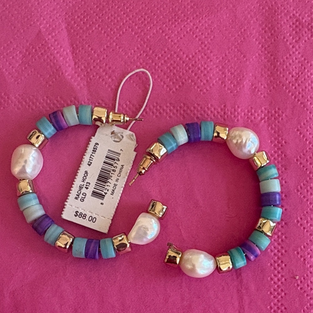 Kendra Scott Multicolor Beaded Earrings with Gold Accents